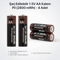 Şarjlı Kalem Aa Kalın Lityum Pil 1.5v Aa Şarjlı Pil Type C İle Şarj Edilebilen 2800mwh 4 Adet Şarjlı Kalem Aa Kalın Lityum Pil 1.5v Aa Şarjlı Pil Type C İle Şarj Edilebilen 2800mwh 4 Adet