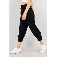 Trend Alisse Kadın Bel Lastikli Paçası Pensli Mevsimlik Jogger Pantolonsiyah Siyah Trend Alisse Kadın Bel Lastikli Paçası Pensli Mevsimlik Jogger Pantolonsiyah Siyah