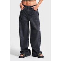 it's basic Kadın Koyu Füme Renk 2w41 Super Baggy Fit %100 Koton Denim Jean it's basic Kadın Koyu Füme Renk 2w41 Super Baggy Fit %100 Koton Denim Jean
