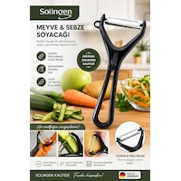 Solingen Meyve Sebze Soyacağı Paslanmaz Çelik Profesyonel Soyacak Siyah