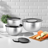 Nehir Silver Çelik 9 Parça Rendeli Karıştırma Kabı Takımı Nehir Silver Çelik 9 Parça Rendeli Karıştırma Kabı Takımı