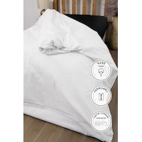 Yorgan Astar Şiltesi %100 Pamuk Tek Kişilik Fermuarlı Yorgan İç Kılıfı 160x220 - Beyaz