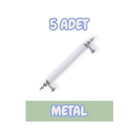 Tuana Rustik Alüminyum Metal Lüks Modern Mobilya Çekmece Mutfak Dolabı Kulpu Beyaz-krom 96mm 5 Adet Beyaz - Krom