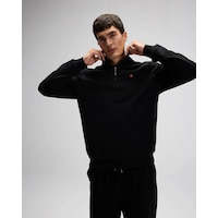 Ellesse Yarım Fermuarlı Siyah Erkek Sweatshirt Em580 Siyah