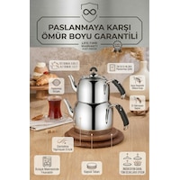 Özkent Lotus Mini Boy Paslanmaz Çelik Çaydanlık 2,35 Lt 0,85+1,5lt Süzgeçli Özkent Lotus Mini Boy Paslanmaz Çelik Çaydanlık 2,35 Lt 0,85+1,5lt Süzgeçli
