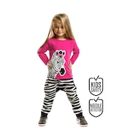 Zebra Fashion Kız Çocuk Kışlık T-shirt Pantolon Takım Zebra Fashion Kız Çocuk Kışlık T-shirt Pantolon Takım