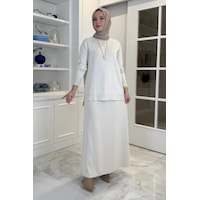 Rabia Şamlı Ceren Etekli Triko Takım Taş Normal Rabia Şamlı Ceren Etekli Triko Takım Taş Normal