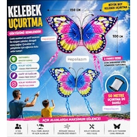 Uçurtma Kelebek Desenli Büyük 150x100cm Uçan Dış Mekan Bahçe Piknik Kız Çocuk Oyuncağı Uçurtma Kelebek Desenli Büyük 150x100cm Uçan Dış Mekan Bahçe Piknik Kız Çocuk Oyuncağı