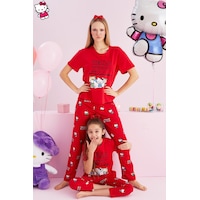 Siyah İnci Lisanslı %100 Pamuk Çok Renkli Bisklet Yaka Pijama Takım Hk017 Kırmızı Siyah İnci Lisanslı %100 Pamuk Çok Renkli Bisklet Yaka Pijama Takım Hk017 Kırmızı