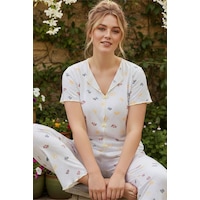 Siyah İnci Beden Fitilli Kaşkorse Örme Pijama Takım26120851 Beyaz Mavi Puan Siyah İnci Beden Fitilli Kaşkorse Örme Pijama Takım26120851 Beyaz Mavi Puan