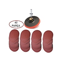 62 Parça 115 Mm Avuç Taşlama Cırt Zımpara Seti + Matkap Aparatı 62 Parça 115 Mm Avuç Taşlama Cırt Zımpara Seti + Matkap Aparatı
