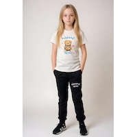Fyk Kids Kız Çocuk Baskılı Happy Bear Bel Detayı Lastikli Alt-üst Pijama Takımı KREM Krem Fyk Kids Kız Çocuk Baskılı Happy Bear Bel Detayı Lastikli Alt-üst Pijama Takımı KREM Krem