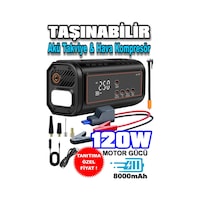 Ht15 2 Fonksiyonlu Akü Takviye & Hava Kompresörü 12v 150 Psı Dijital Lastik Pompası Powerbank Özellikli 0 - 150 Psı 0 - 10 Bar Ht15 2 Fonksiyonlu Akü Takviye & Hava Kompresörü 12v 150 Psı Dijital Lastik Pompası Powerbank Özellikli 0 - 150 Psı 0 - 10 Bar