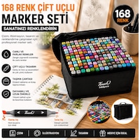 168 Renk Çift Uçlu Profesyonel Marker Kalem Seti Taşıma Çantalı Çizim Ve Tasarım Kalemleri 168 Renk Çift Uçlu Profesyonel Marker Kalem Seti Taşıma Çantalı Çizim Ve Tasarım Kalemleri