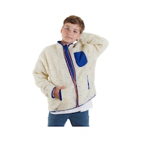 Denokids Beyaz Kız Ve Erkek Çocuk Uniseks Peluş Mont Renkli