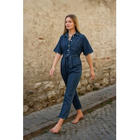 Banny Jeans Kadın Yarasa Kol Jean Tulum Koyu Mavi 001 Koyu Mavi Xs Banny Jeans Kadın Yarasa Kol Jean Tulum Koyu Mavi 001 Koyu Mavi Xs