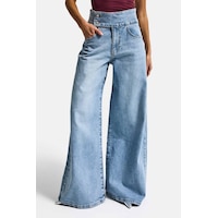 it's basic Kadın Ice 4s6-3 Süper Palazzo Kemer Detaylı Komfort Kumaş Denim Jean Buz Mavi it's basic Kadın Ice 4s6-3 Süper Palazzo Kemer Detaylı Komfort Kumaş Denim Jean Buz Mavi