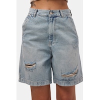it's basic Kadın Kot Rengi 12s6-32 Skater Fit Denim Bermuda Şort it's basic Kadın Kot Rengi 12s6-32 Skater Fit Denim Bermuda Şort