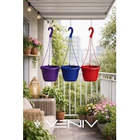 3 Adet Askılı Dekoratif Saksı - Askılar Dahil- 18 Cm X 12 Cm 3 Adet Askılı Dekoratif Saksı - Askılar Dahil- 18 Cm X 12 Cm