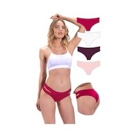 Cottonhill Basic Lazer Kesim Kadın Hipster Külot 4'Lü Paket - 2-Çok Renkli-M Çok Renkli Cottonhill Basic Lazer Kesim Kadın Hipster Külot 4'Lü Paket - 2-Çok Renkli-M Çok Renkli