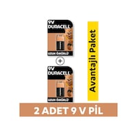 Duracell Alkalin 9 Volt Pil 2'li Paket Duracell Alkalin 9 Volt Pil 2'li Paket