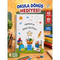 Ödev Defteri, Okul Defteri, Çizgili Defter, A5 Boy 40 Yaprak 80 Sayfa Defter, Kişiye Özel İsimli Çok Renkli Ödev Defteri, Okul Defteri, Çizgili Defter, A5 Boy 40 Yaprak 80 Sayfa Defter, Kişiye Özel İsimli Çok Renkli