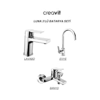 Luna Batarya Seti 3'lü Banyo-lavabo-evye Krom