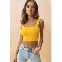 Madmext Mad Girls Sarı Crop Mg1010-sarı Madmext Mad Girls Sarı Crop Mg1010-sarı