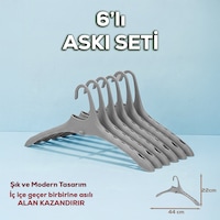 Porsima Harmoni 6 Adet Dolap Içi Düzenleyici Organizer İç İçe Geçen Askı Tişört Gömlek Elbise Askısı Gri Porsima Harmoni 6 Adet Dolap Içi Düzenleyici Organizer İç İçe Geçen Askı Tişört Gömlek Elbise Askısı Gri