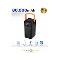 Güneş Enerjili Solar Powerbank 80.000 Mah Dijital Göstergeli El Fenerli 4 Çıkış Taşınabilir Batarya Siyah Güneş Enerjili Solar Powerbank 80.000 Mah Dijital Göstergeli El Fenerli 4 Çıkış Taşınabilir Batarya Siyah