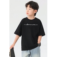 Uyguntarz Çocuk Dreamer Baskılı Pamuklu Tshirt Siyah Uyguntarz Çocuk Dreamer Baskılı Pamuklu Tshirt Siyah
