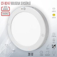 Cata Ct-9247 18W Led Panel Armatür Sensörlü Lamba Sıva Üstü Beyaz Cata Ct-9247 18W Led Panel Armatür Sensörlü Lamba Sıva Üstü Beyaz