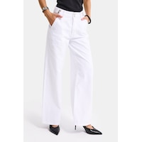 it's basic Kadın Beyaz 5s6-2 Wide Leg Kemer Detaylı Denim Jean it's basic Kadın Beyaz 5s6-2 Wide Leg Kemer Detaylı Denim Jean