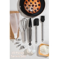 Porsima 3162 10 Parça Pasta Ve Tatlı Servis Seti Kek Pasta Şekillendirme Araçları Siyah Siyah Porsima 3162 10 Parça Pasta Ve Tatlı Servis Seti Kek Pasta Şekillendirme Araçları Siyah Siyah