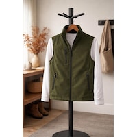 Vatan Tekstil Dik Yaka Slim Fit 3 Cepli Softshell Erkek Yelek Su İtici Kumaş Haki Vatan Tekstil Dik Yaka Slim Fit 3 Cepli Softshell Erkek Yelek Su İtici Kumaş Haki