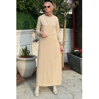 Rabia Şamlı Samanyolu Taş Triko Elbise Normal Rabia Şamlı Samanyolu Taş Triko Elbise Normal