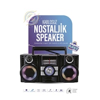Radyo & Rgb Led Disko Işıklı Nostaljik Bluetooth Özellikli Hoparlör 4 Bantlı Şarj Edilebilir Speaker Radyo & Rgb Led Disko Işıklı Nostaljik Bluetooth Özellikli Hoparlör 4 Bantlı Şarj Edilebilir Speaker