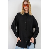 Bigdart Kadın Dokulu Oversize Tunik 5989 - Siyah Bigdart Kadın Dokulu Oversize Tunik 5989 - Siyah