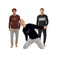 Bonbon Erkek Pamuklu 3 Adet 2'li Pijama Takımı Bb2235 Çok Renkli Bonbon Erkek Pamuklu 3 Adet 2'li Pijama Takımı Bb2235 Çok Renkli