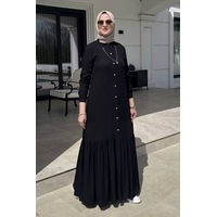 Rabia Şamlı Süreyya Gömlek Elbise Siyah Normal