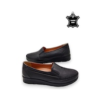 Günlük Kadın Hakiki Deri Comfort Tam Ortopedik Anne Ayakkabısı Siyah-spor Siyah Günlük Kadın Hakiki Deri Comfort Tam Ortopedik Anne Ayakkabısı Siyah-spor Siyah