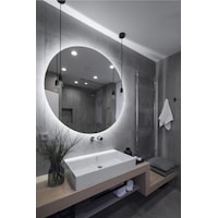 Nuun Dekor 90cm Beyaz Ledli Duvar Aynası Dekoratif Yuvarlak Ayna Banyo Aynası - Trafolu Beyaz Nuun Dekor 90cm Beyaz Ledli Duvar Aynası Dekoratif Yuvarlak Ayna Banyo Aynası - Trafolu Beyaz