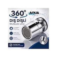 Aqua Sara 360 Derece Dönebilen Musluk Ucu Iç Dişli Perlatör Mutfak Batarya Aparatı Banyo Musluk Başlığı Paslanmaz Çelik Krom Aqua Sara 360 Derece Dönebilen Musluk Ucu Iç Dişli Perlatör Mutfak Batarya Aparatı Banyo Musluk Başlığı Paslanmaz Çelik Krom