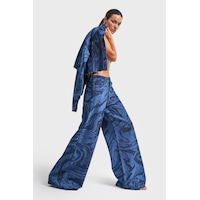it's basic Kadın Mavi Renk Parlak Taş Detaylıpalazzo Fit Bol Kesim Denim it's basic Kadın Mavi Renk Parlak Taş Detaylıpalazzo Fit Bol Kesim Denim