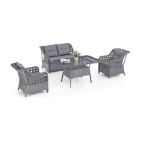 Evdemo Eren Rattan Bahçe Balkon Takımı 2+1+1 Antrasit Evdemo Eren Rattan Bahçe Balkon Takımı 2+1+1 Antrasit