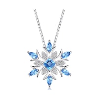 Brezza Lusso Jewelry Aquamarin Taşlı Özel Tasarım Kar Tanesi Kadın Gümüş Kolye 45 CM 45 CM Brezza Lusso Jewelry Aquamarin Taşlı Özel Tasarım Kar Tanesi Kadın Gümüş Kolye 45 CM 45 CM
