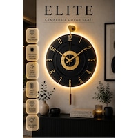 MetaQuartz Aksesuar Kardelen Gold Siyah Ledli 12 - 24 Duvar Saati Siyah - Gold MetaQuartz Aksesuar Kardelen Gold Siyah Ledli 12 - 24 Duvar Saati Siyah - Gold