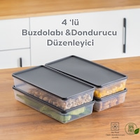 Porsima 1101 Dikdörtgen No-Frost Çok Amaçlı Saklama Kabı Set 4'lü Porsima 1101 Dikdörtgen No-Frost Çok Amaçlı Saklama Kabı Set 4'lü