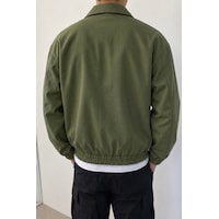 Tarz Cool Erkek Oversize Bomber Ceket Fermuarlı Basic Günlük Şık Mont Haki Tarz Cool Erkek Oversize Bomber Ceket Fermuarlı Basic Günlük Şık Mont Haki