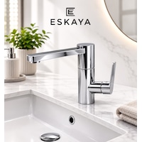 Eshom Lüx Premium Silva 360 Döner Borulu Banyo Lavabo Bataryası Çeşmesi Musluğu Krom Eshom Lüx Premium Silva 360 Döner Borulu Banyo Lavabo Bataryası Çeşmesi Musluğu Krom